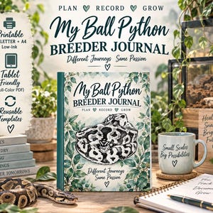 Ball Python Breeder Journal Printable, Snake Breeding Record Book, Hatchling & Egg Tracker, Reusable Tablet PDF