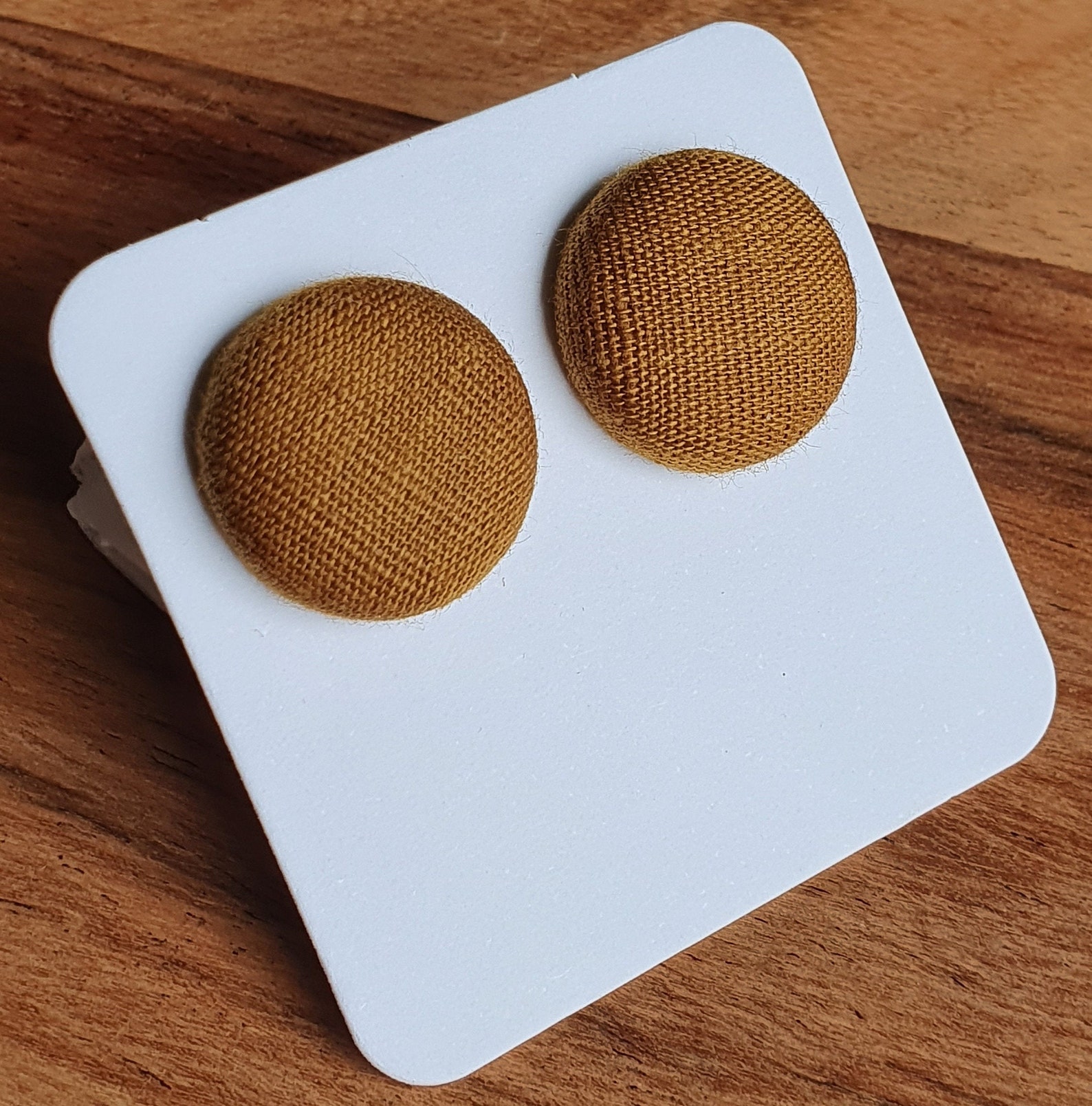 Fabric Studs 19mm Old Gold. Etsy