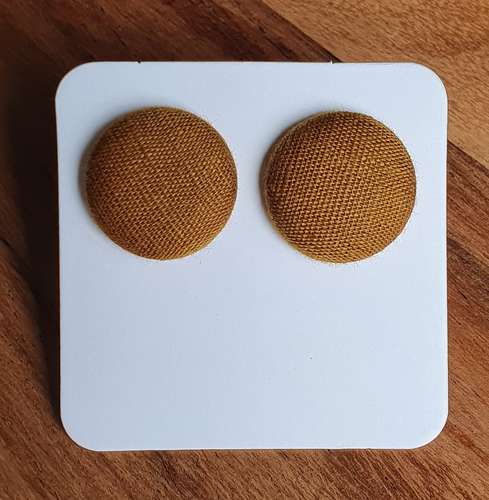 Fabric Studs 19mm Old Gold. Etsy