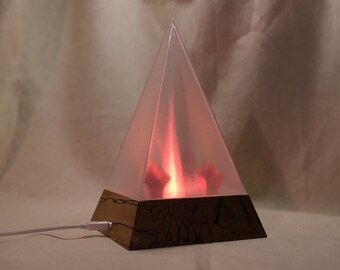 L4 spalted beech pyramid lamp