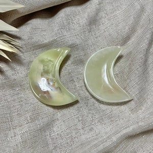 3” Green Onyx Crescent Moon Bowl, Onyx Trinket Dish, Gemstone Home Decor