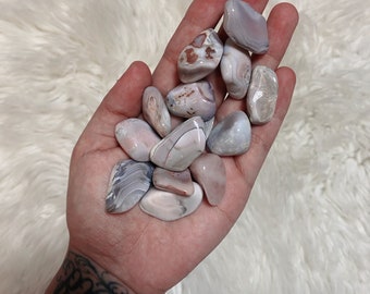 Pink Botswana Agate Tumbles, Small Pink Botswana Agate Tumbled Stones