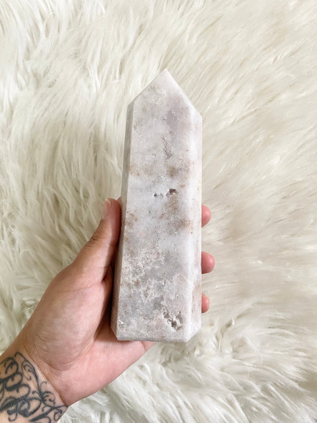 XL ラージ キラキラ輝くドゥルージー ピンク アメジスト タワー