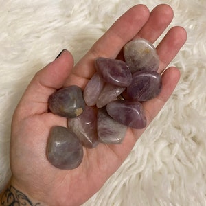 Lavender Rose Quartz Tumbles, Purple Rose Quartz Tumbled Stones Crystals Rocks