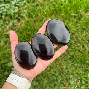 ONE Midnight Lace Obsidian Palm Stone, Midnight Lace Palmstones