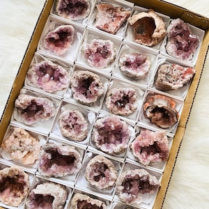 RARE LARGE Lavender Pink Amethyst Geodes, Pink Amethyst Open Geode Halves Argentina