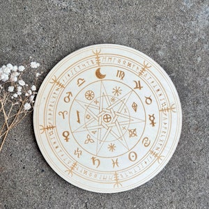 LARGE Wooden Crystal Grids, Etched Wood Crystal Grid Boards