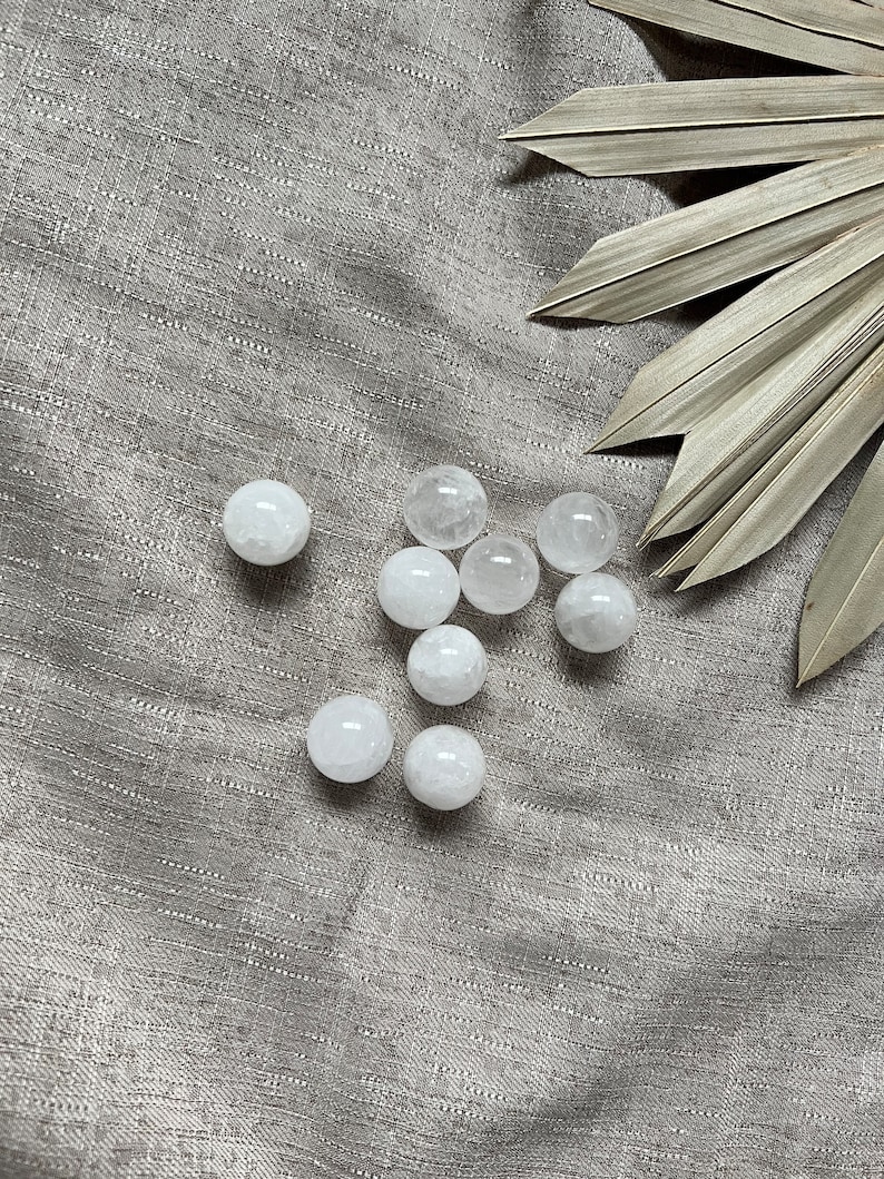 Mini Milky Quartz Spheres, Small Clear Quartz Spheres, Tumbles Tumbled ...
