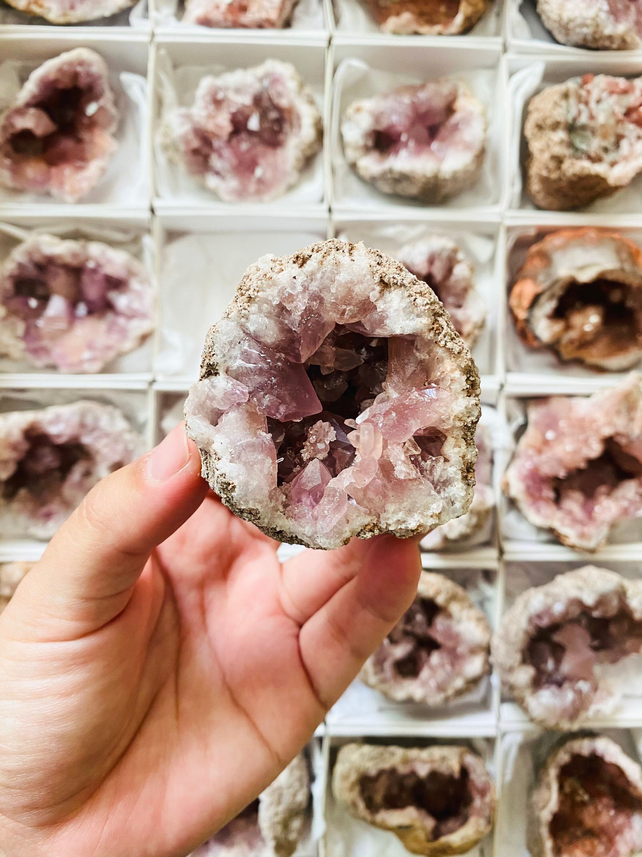 RARE LARGE Lavender Pink Amethyst Geodes Pink Amethyst Open | Etsy