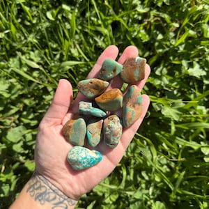 ONE Natural Genuine Turquoise Tumbled Stones, Rough Turquoise, Raw Turquoise Stones