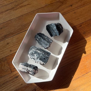 Black Tourmaline with Mica Clusters, Raw Rough Natural Black Tourmaline with Mica