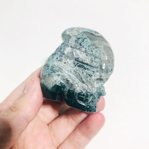 Moss Agate Skull