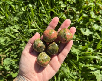 ONE Large Unakite Tumbles, Tumbled Stones