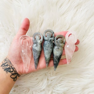 Rose Quartz Labradorite Golden Obsidian Crystal Gemstone Carved Goddess, Gold Sheen Obsidian Feminine Energy