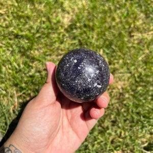 Dark Purple Sparkly Lepidolite Mica Sphere, Quality Lepidolite Sphere
