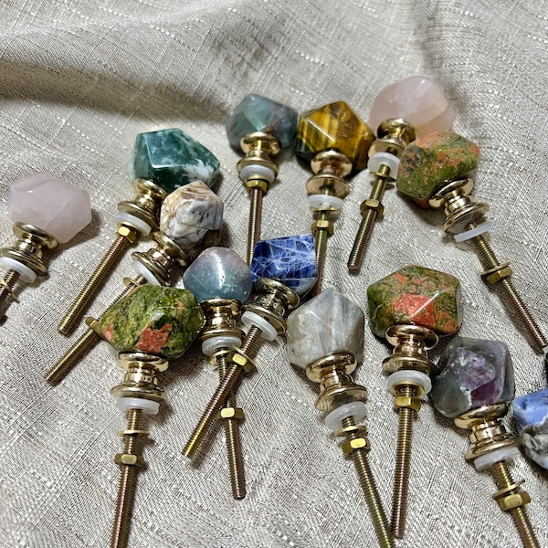 Gemstone Drawer Knobs, Natural Stone Hardware Cabinet Knobs, Drawer Pulls Home Decor