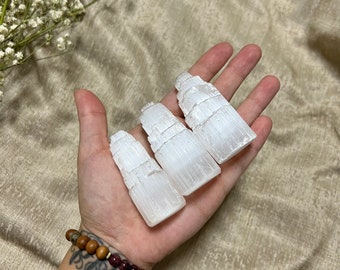 6cm Selenite Tower, Selenite Satin Spar Towers Points Decor