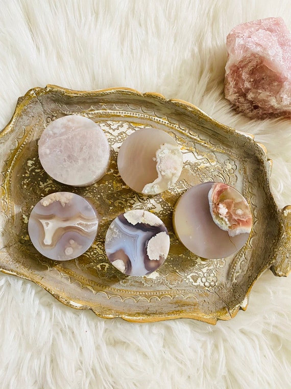 Flower Agate Disk Flower Agate Disk