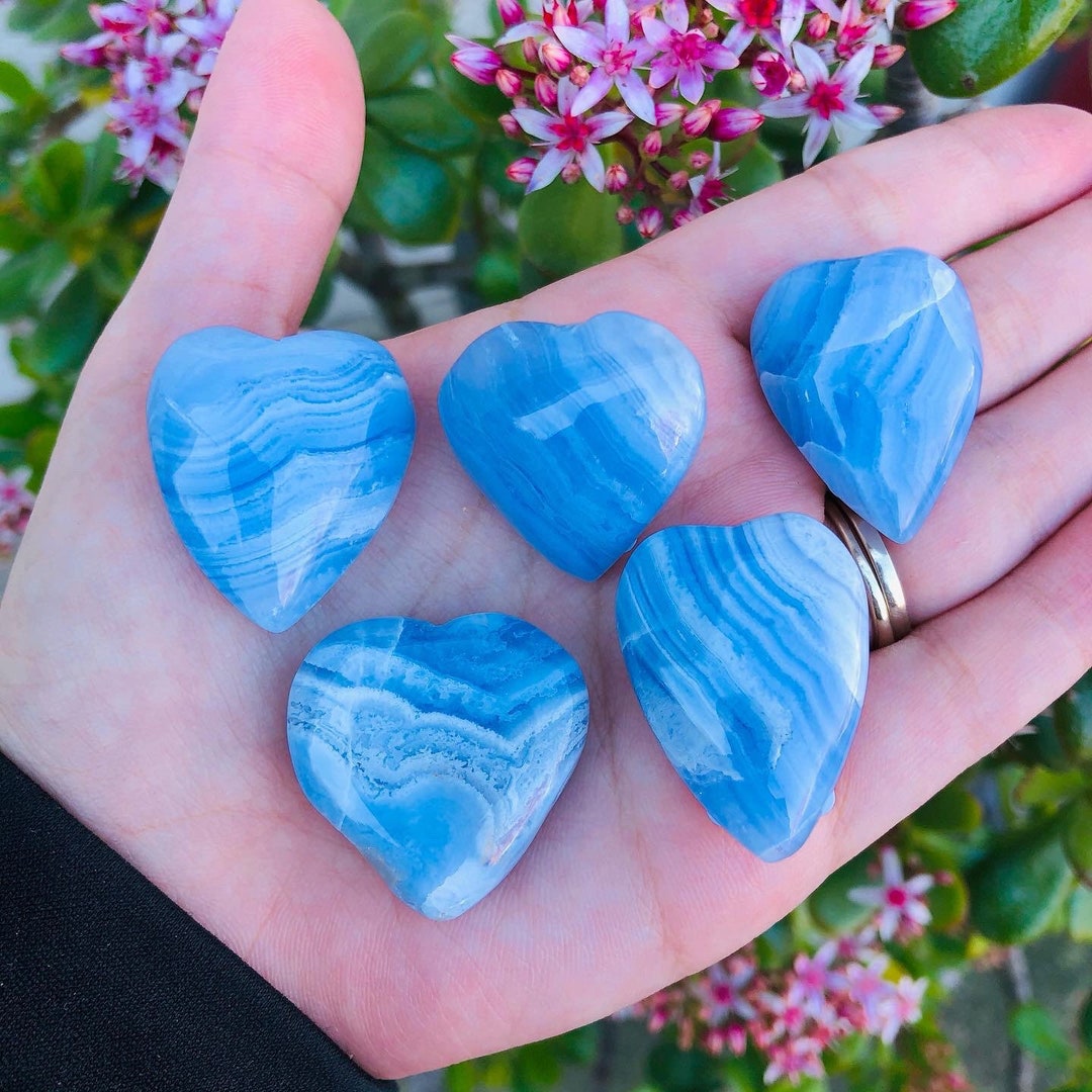 ブルーレースアゲートハートNo.1876 ブルーレースアゲートハートNo.1876