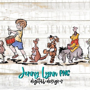 Winnie the Pooh PNG Hundred Acre Woods Christopher Robin Parade SUBLIMACIÓN Serigrafía Pooh Parade Archivo digital PNG ** Solo para uso personal
