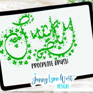 Procreate Brush Saint Patrick’s Day Brush for Procreate Four Leaf Clover Lettering Brush IPad Brush Clover Brush Procreate Clover Brushes