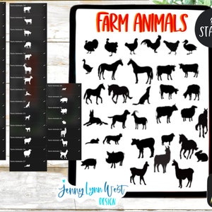 Procreate Stamps Farm Animals Stamps Set for Procreate Brushes IPad Horses Cow Rabbit  Stamps Brush Bundle 34 Stamps Golden Retriever
