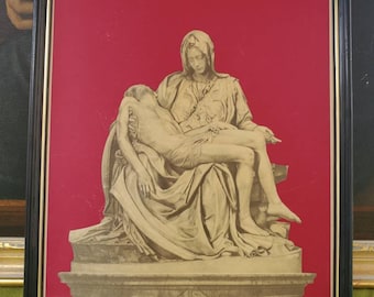 Vintage Holographic Image - Michaelangelo's Pieta Jesus Christ and The Virgin Mary - Our Lord's Passion - Mid-Century Kitsch Catholic Art