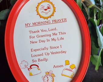 Vintage Tray - My Morning Prayer - Funny Kitsch - Cute Gift - Mid-Century Cute - Christian Decor