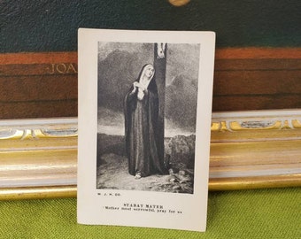 Carte sainte vintage - sabat mater - carte de prière - Union Saint-Joseph - cadeau chrétien catholique - éphémères religieux - 1939-1940