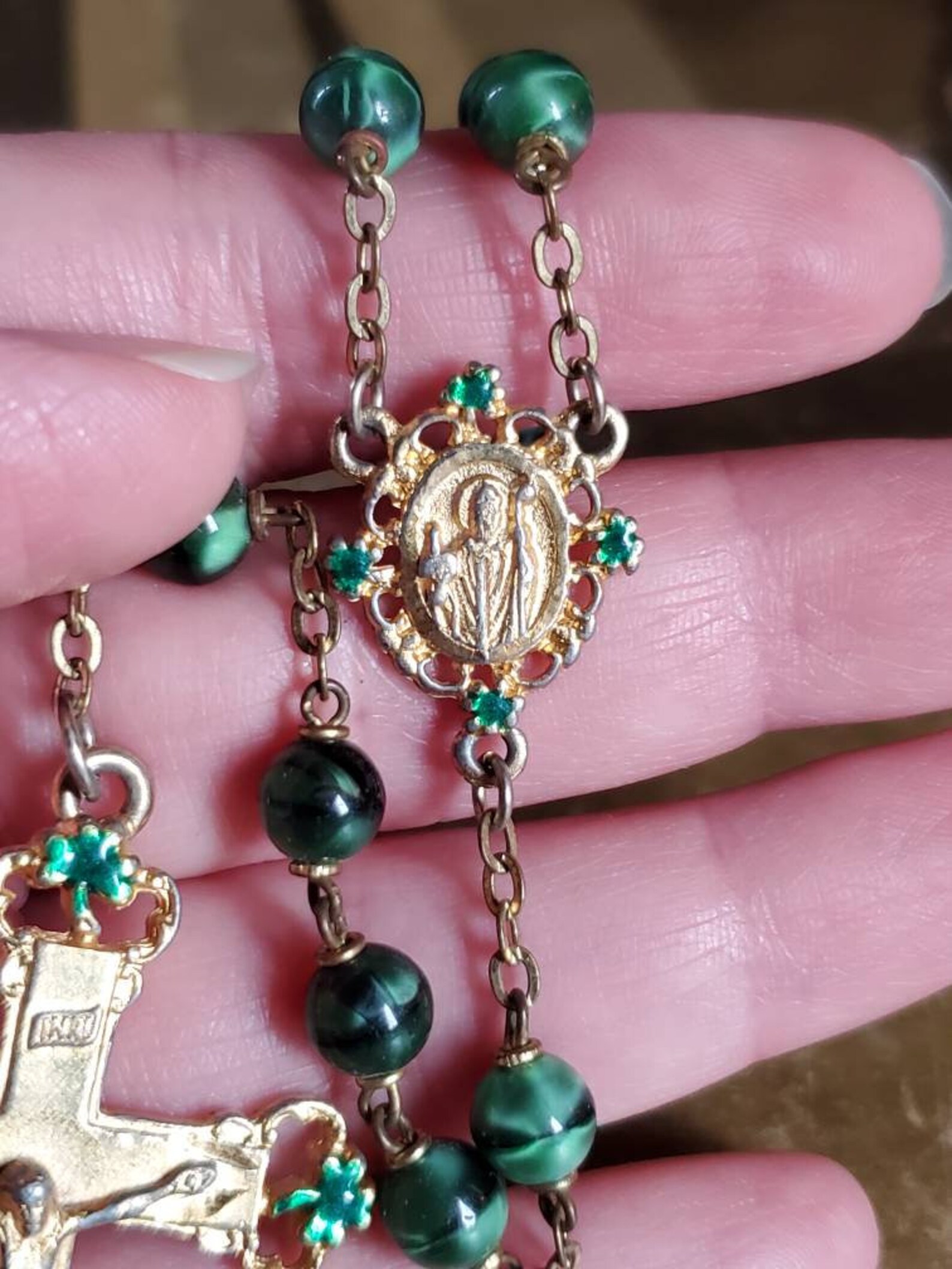 Vintage Rosary Beads St. Patrick Shamrock Irish Catholic | Etsy