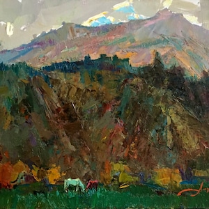Original painting, Large wall art, Impressionist art, Sky painting, Ukrainian art, Oil canvas, Mountains landscape, Wall Home decor, Gift