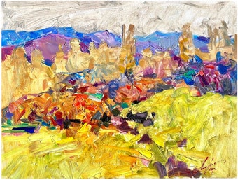 Impressionist art, Ukrainian painting, Original painting, Autumn landscape, Original artwork, Wall decor, Rural landscape, gift, wall art
