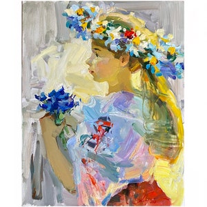 Ukrainian portrait, Original painting, Portrait painting, Woman Portrait, Ukrainian art, Impressionist Art, Ukrainian girl, Wall art