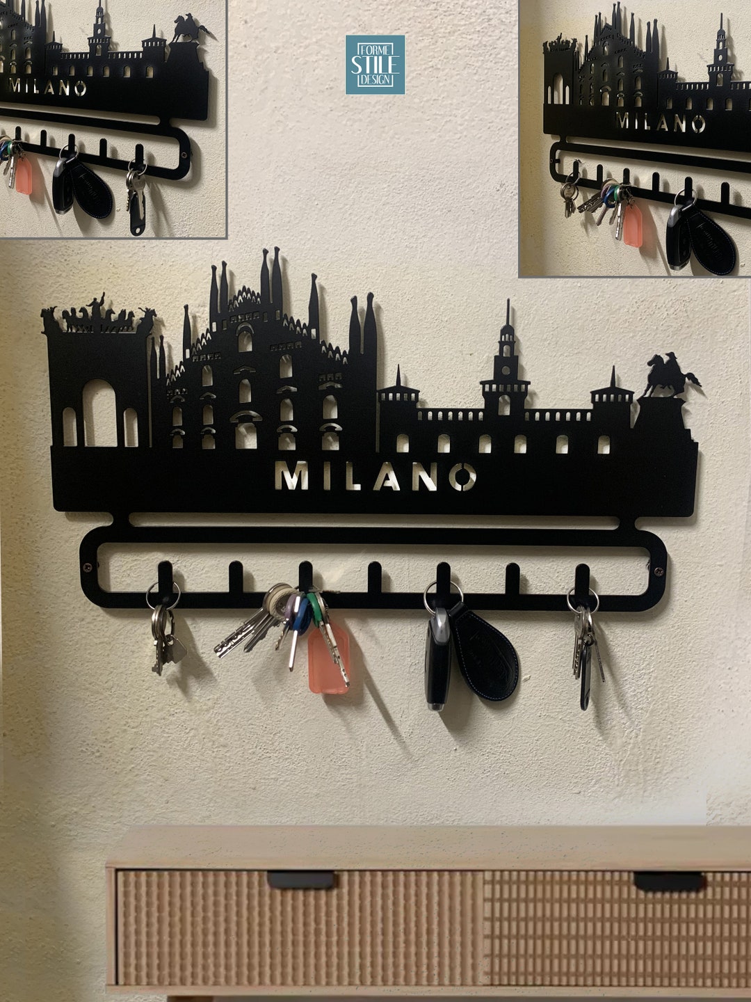 Milan Skyline Wall Key Holder - Etsy