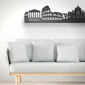 Skyline von Rom aus Stahl für Möbel, Heimdekoration und Geschenkidee.