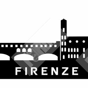 Florence Skyline vector, silhouette, Svg, Dxf, Eps, Cdr, Skyline Clipart, European cities for laser cutting, cutter, plex, metal.
