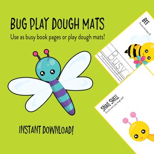 Bug Busy Books Pages, Play dough mats, Bug Playdough Mats