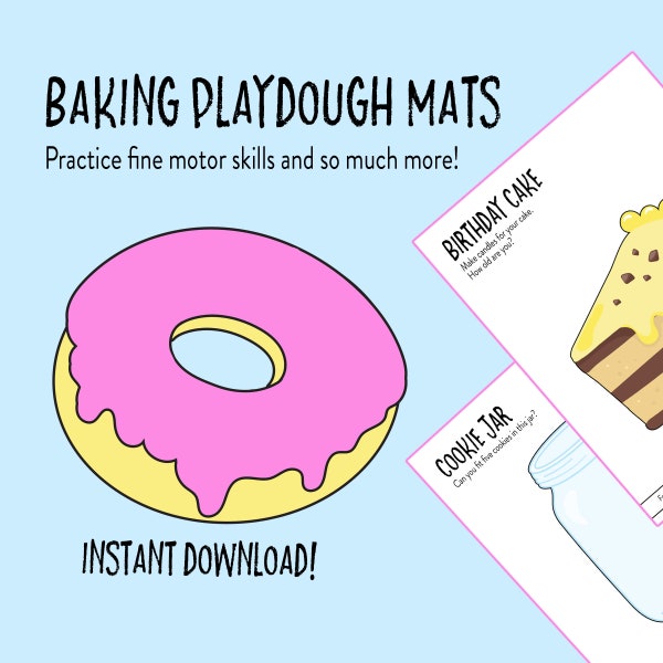 Baking Play Dough Mats, Learning Activities for Kids