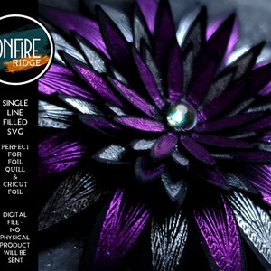 Foil Quill Filled SVG Single Line Flower Flower Graphic 3D Dahlia