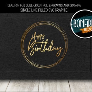 Folienkiel gefüllt SVG Single Line Happy Birthday SVG
