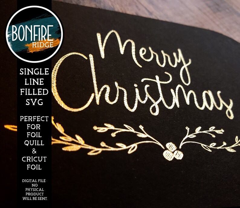 Download Foil Quill Filled Frame SVG Single Line Merry Christmas ...