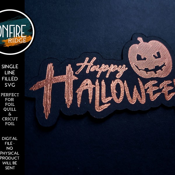 Foil Quill Filled SVG Single Line Happy Halloween