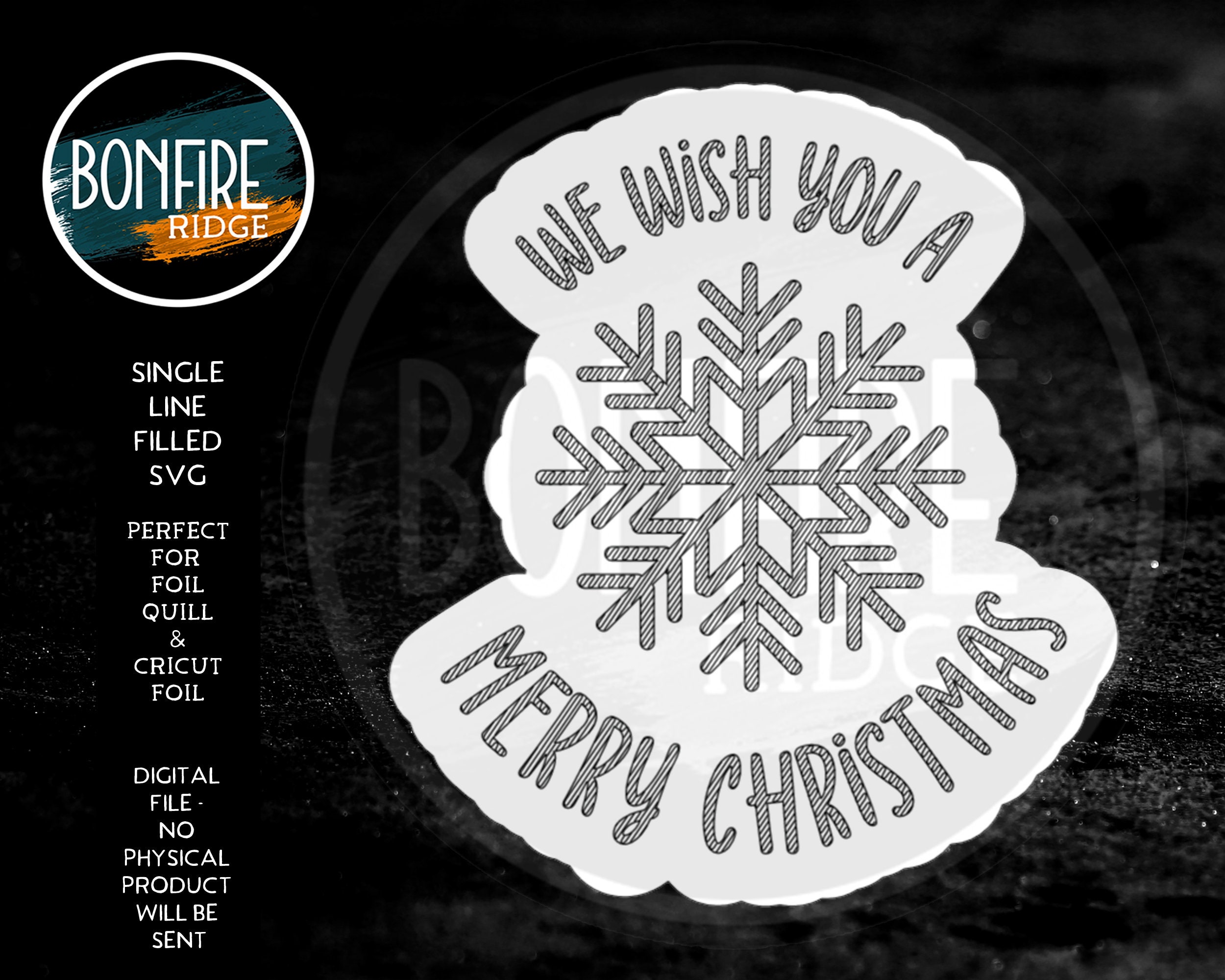 Foil Quill Cricut Filled SVG Single Line Christmas We Wish You Etsy