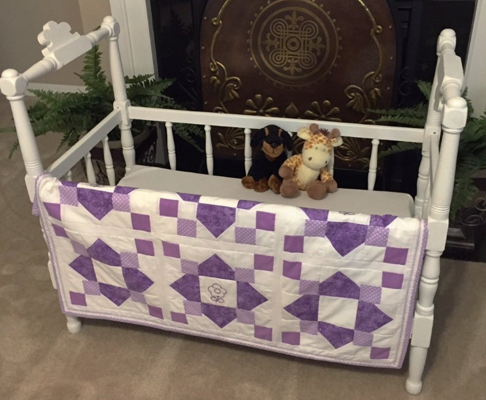 Pretty Purple Baby Quilt Etsy