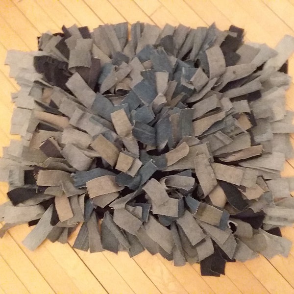 Upcycled Denim Shag Rug