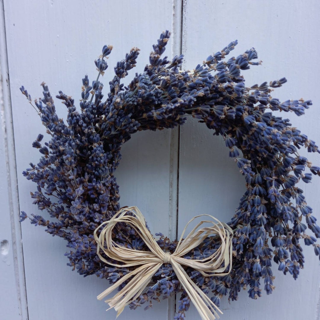 Dried Lavender Wreath Scented Lavender/moth Ball/natural Wreath/shabby