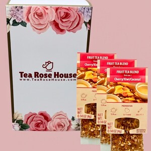 Cherry Kiwi Coconut Iced Tea – 10 Herbal Tea Bags | Tropical, Caffeine-Free, Fruity Blend