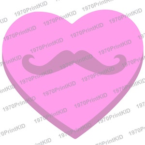 Schnurrbart Süßigkeiten Herz Valentinstag, Svg, Png, JPEG digitaler Download nur