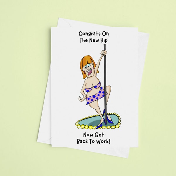 New Hip Joint Funny Greeting Card For Woman - Get Well Card - Customizable - Congratulations Hip Replacement - Hip Surgery Gift