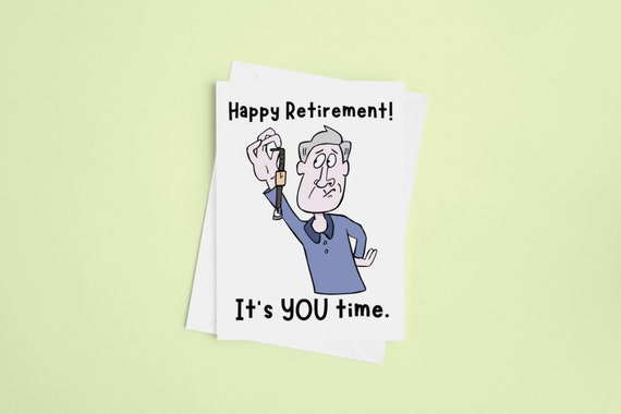 Biglietto di auguri divertente per la pensione 5 X 7 Original Cartoon  Artwork Pensionamento per uomo Personalizza il tuo saluto Felice  pensionamento -  Italia